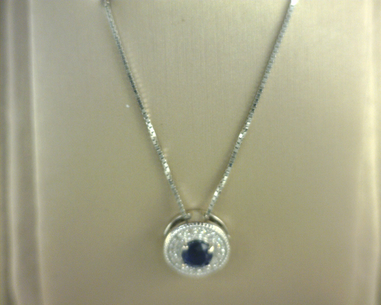 SS DIAMOND AND SAPPHIRE PENDANT