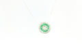 Diamond/Emerald Pendant .73ctw 14K White Gold