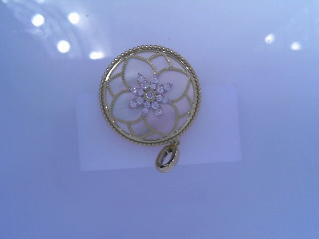 #S2025868 14K YELLOW GOLD 32MM BUJUKAN DIAMOND AND MOTHER OF PEARL BUJUKAN COLLECTION