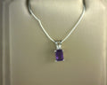 Diamond and Amethyst Pendant 14K White Gold