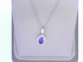 Diamond and Amethyst Birthstone Pendant 10K White Gold