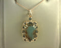 Le Vian® Pendant featuring 6 cts. Peacock Aquaprase™, 1/8 cts. Chocolate Diamonds®, 1/10 cts. Nude Diamonds™ set in 14K Strawberry Gold®
