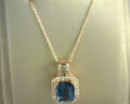 Le Vian® Pendant featuring 3 1/2 cts. Deep Sea Blue Topaz™, 3/8 cts. Nude Diamonds™, Chocolate Diamonds® set in 14K Strawberry Gold®