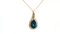 Le Vian® Pendant featuring 3 cts. Deep Sea Blue Topaz™, 1/20 cts. Chocolate Diamonds®, 3/8 cts. Nude Diamonds™ set in 14K Strawberry Gold®