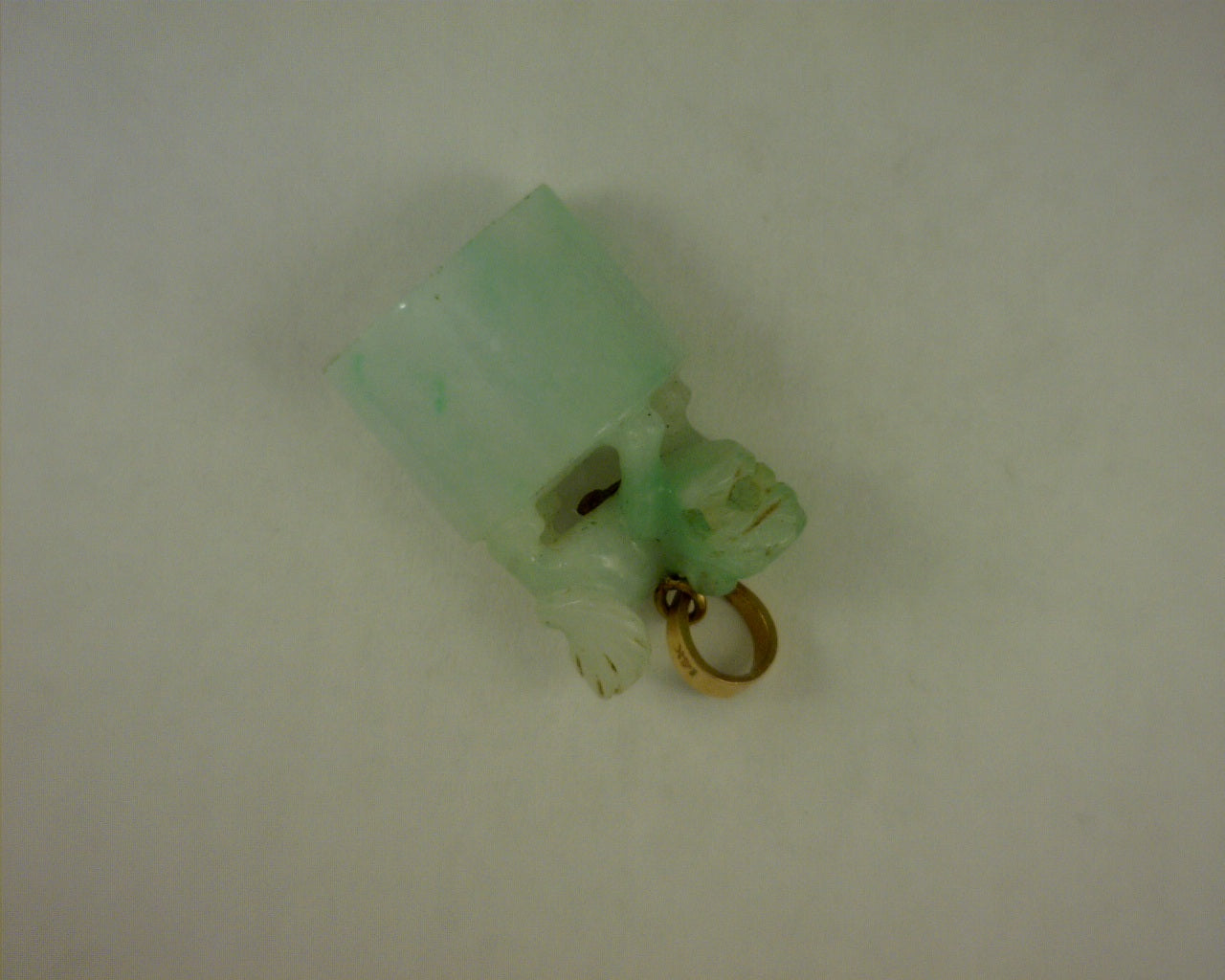 14k Yellow Gold Jade Pendant