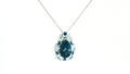 14K VANILLA GOLD DEEP SEA BLUE TOPAZ 2 1/3CTS OCEAN BLUE TOPAZ 1.00CTS BLUEBERRY SAPHIRE 1/6CTS