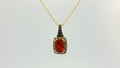 14K HONEY GOLD NEON TANGERINE FIER OPAL 1/2 CTS PENDANT