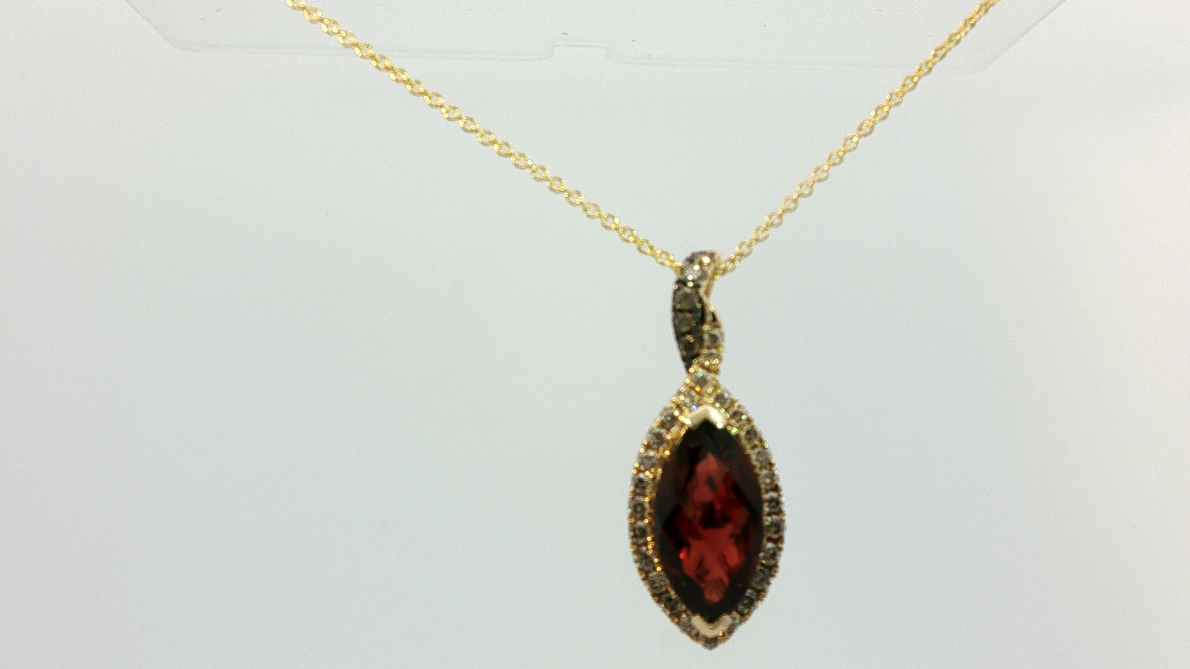 14KT HONEY GOLD WITH 2CT POMENGRANITE GARNET
