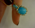 14K HONEY GOLD RONINS EGG BLUE TURQOUISE 4 5/8CTS
