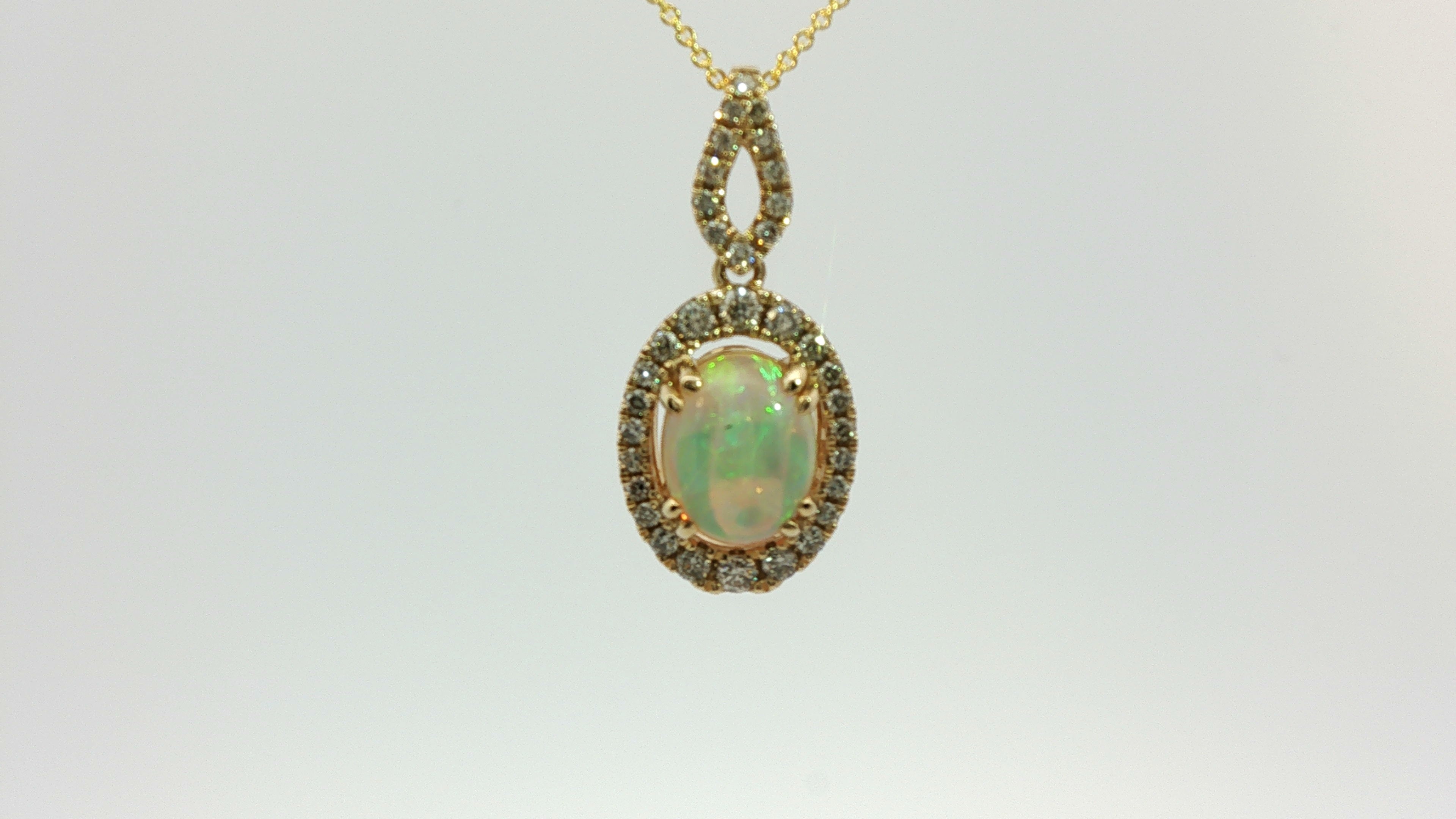 14KT HONEY GOLD NEOPOLITAN OPAL 1CTS