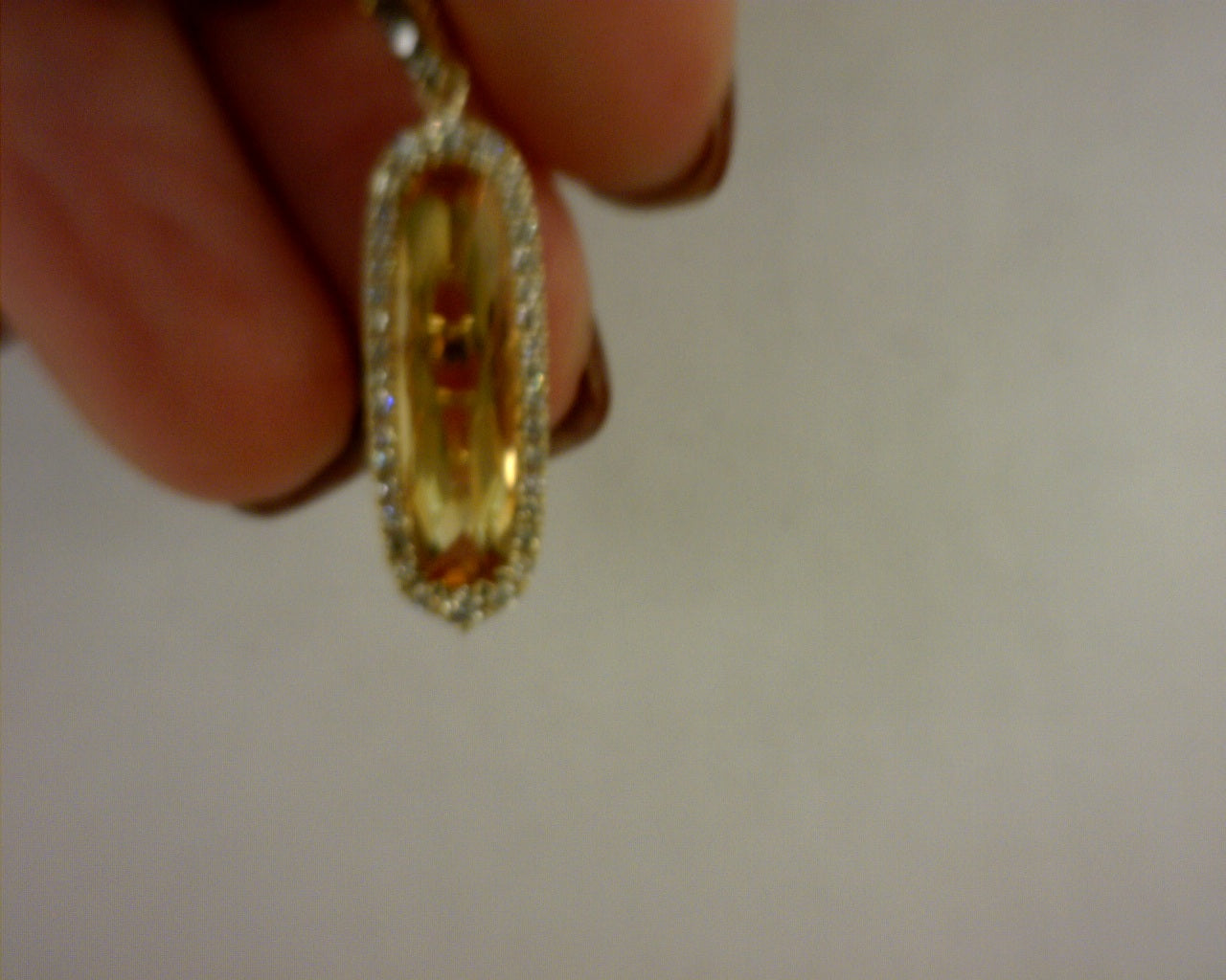 14KT 2/58 CINNAMON CITRINE  1/4CTS NUDE DIAMOND 1/20CTS CHOCOLATE DIAMONDS