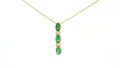 14KT HONEY GOLD  WITH 1/2CTS COSTA SMERALDA EMERALD , 1/15 VANILLA DIAMONDS NECKLACE