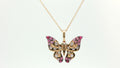 14 KT STRAWBERRY GOLD WITH 1/2 CTS STRAWBERRY OMBRE SAPHIRES, 1/15CTS VANILLA SAPHIRE AND NUDE DIAMONDS