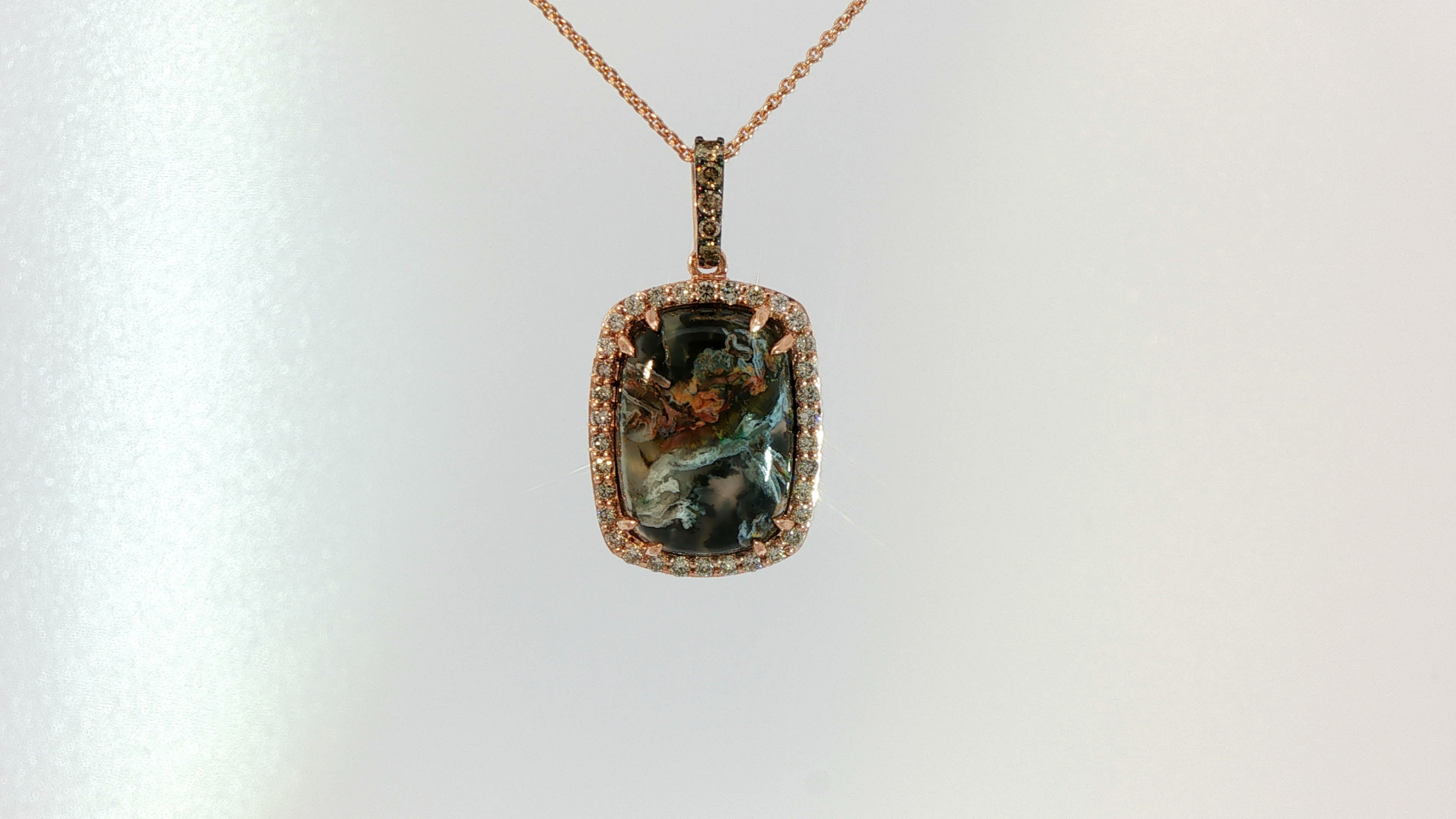 LEvIAN 14KT STRAWBERRY GOLD WITH 4 3/4CTS CHOCOLATE AQUADITE WITH 1/4CTS NUDE DIAMONDS