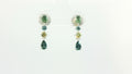 14K VANILLA GOLD EARINGS WITH 1 1/8CTS MONTANA SAPHIRE OMBRE