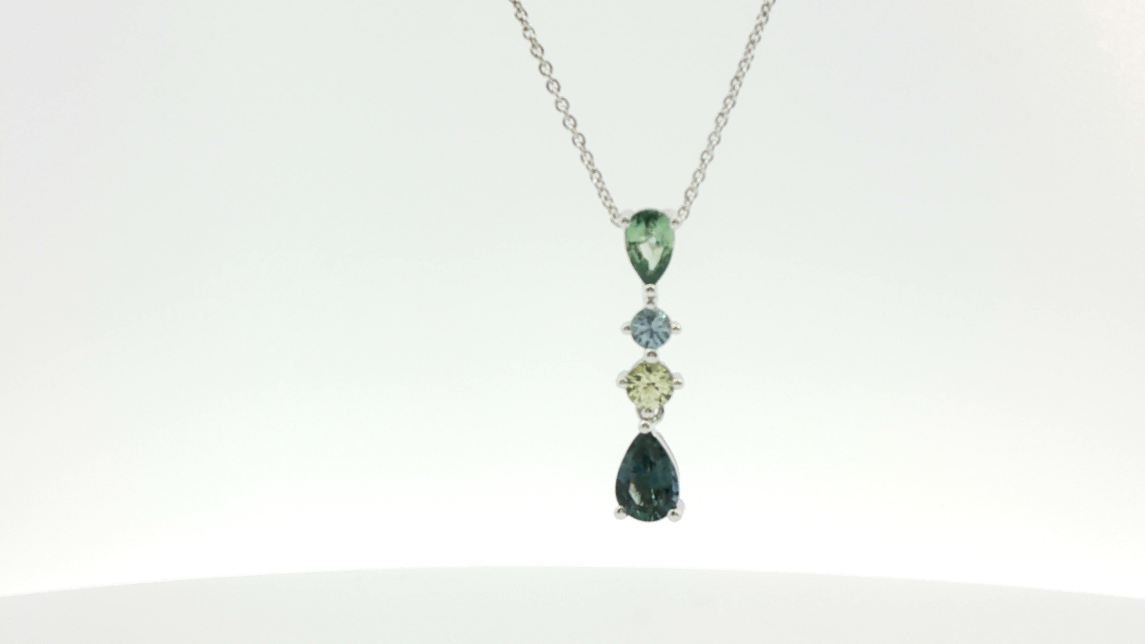 14KT VANILLA GOLD  WITH 7/8 MONTANA SAPPHIRES OMBRE PENDANT