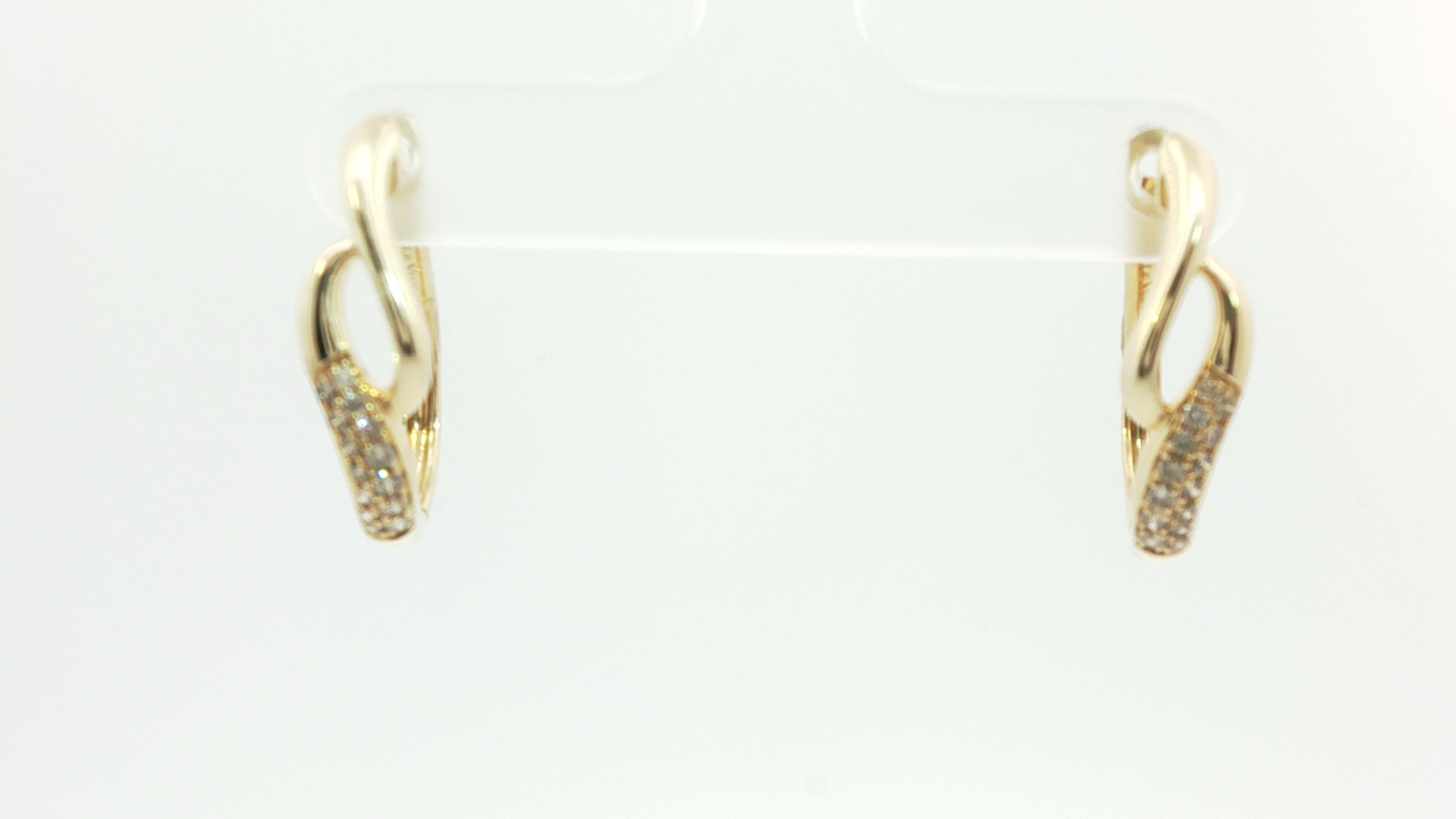 14K HONEY GOLD  1/5CT NUDE DIAMOND LEVER BACK EARRINGS