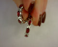 14k vanilla gold with 1 1/2 passion ruby with 1/6 cts vanilla diamonds earrings hoops