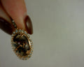 14kt strawberry gold with  chocolate aquadite 4 1/2 carat nude and chocolate diamonds