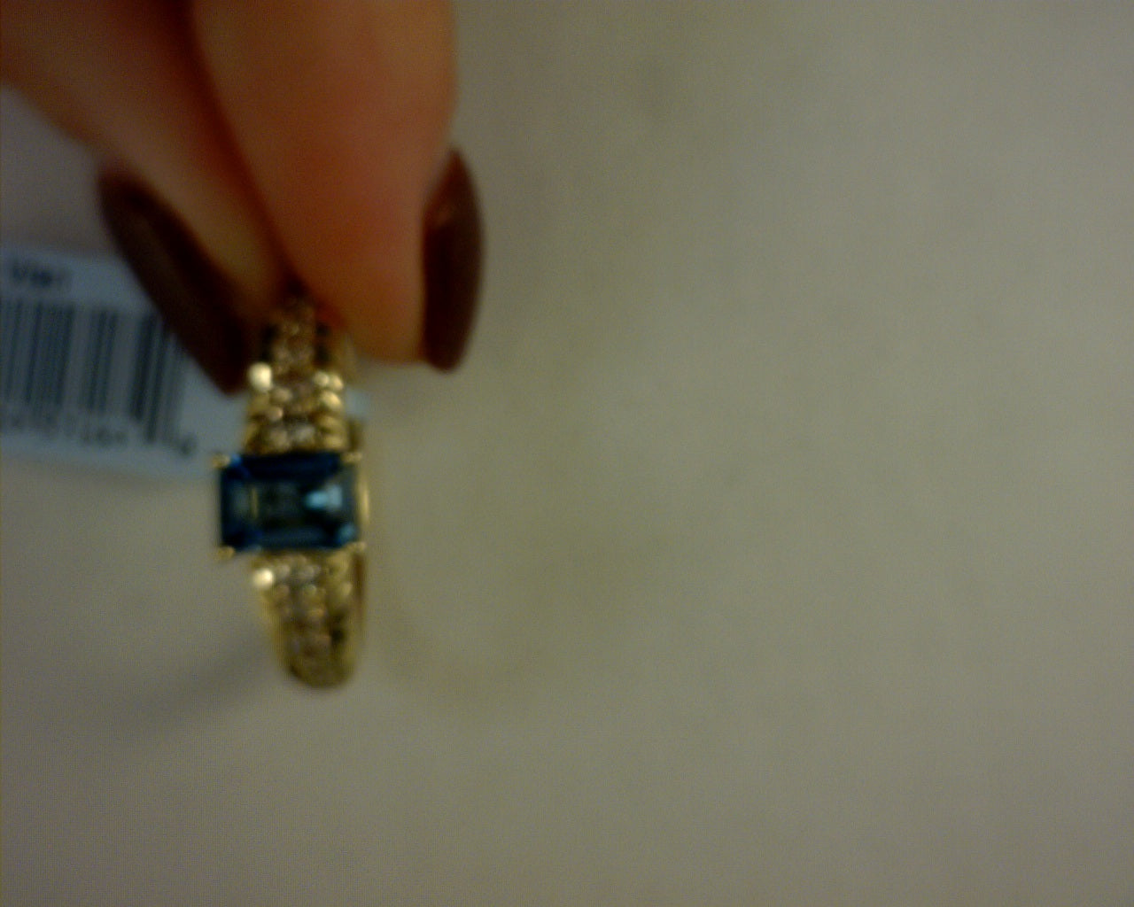 14kt honey gold with 1ct deep sea blue topaz  with 1/3cts nude diamonds