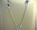 Diamond and Sapphire Necklace 14K White Gold