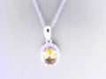Diamond and Citrine Birthstone Pendant 10K White Gold