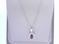Diamond and Garnet Birthstone Pendant 10K White Gold