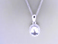 White Sapphire Birthstone Pendant 10K White Gold