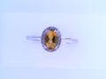 Diamond and Citrine Birthstone Rng 10K White Gold