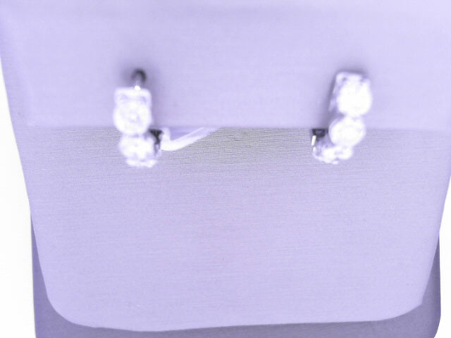 Diamond Hoop Earrings 1.47cttw 8 Round Diamonds 14K White Gold