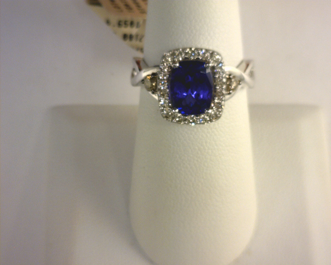 Levian Ring 2cts Blueberry Tanzanite, 1/5cts Chocolate Diamonds, 1/2cts Nude Diamonds 14K Vanilla Gold