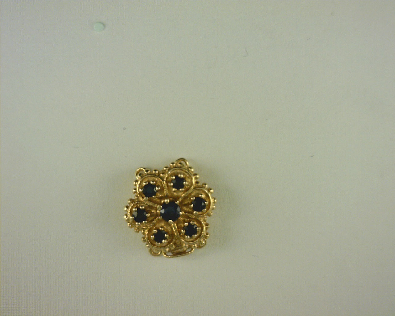 14K Yellow Gold and Sapphire Slide Charm 4.8g