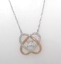 Diamond Pendant 1/10ctw 10K White and Rose Gold