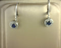 Diamond and Sapphire Earrings Sterling Silver