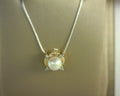 Diamond and Pearl Pendant 14K Yellow Gold