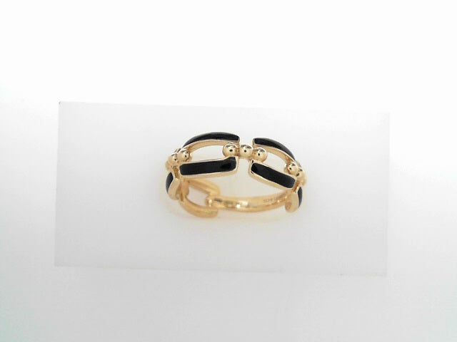 Gabriel NY Enamel - 14K Yellow Gold Bujukan Stackable Ring with Black Enamel S1904902