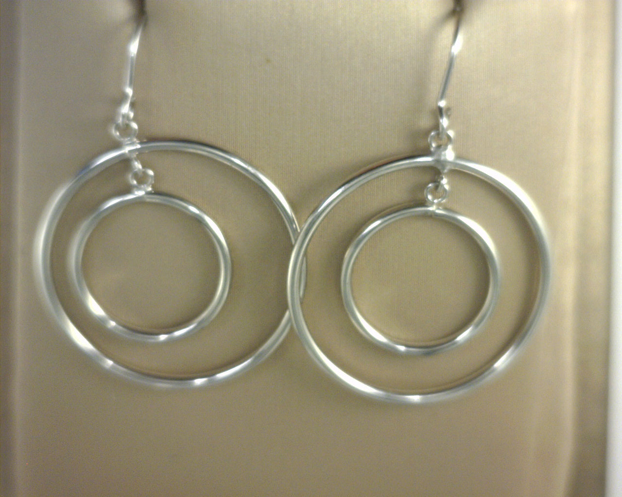 Circle Earrings 14K White Gold
