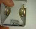 14KT Double Hoop w Whie Ball