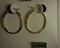 14K Medium Tri-Color Oval Crimped Hoop