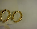 14K YELLOW GOLD PEAR SHAPE BEAD HOOP