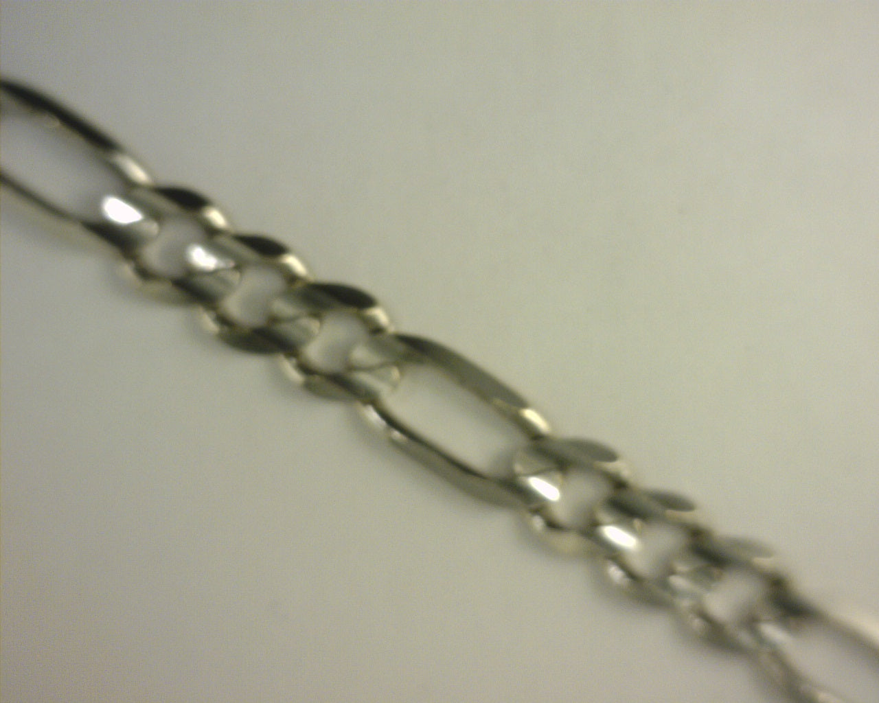 10K White Gold Figaro Bracelet