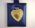 Large Scrolled Heart Charm 14K Yellow Gold
