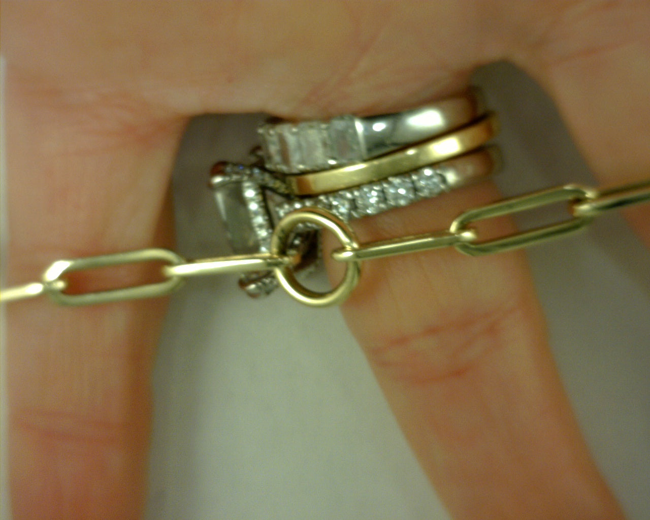 sq1367399 14kt gold paper clip bracelet s1978427