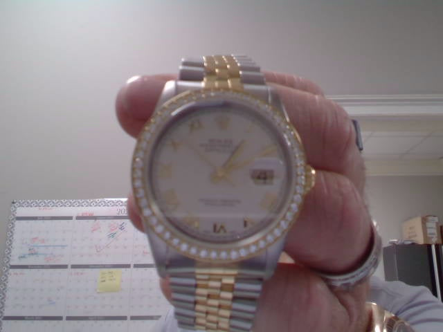 rolex 36mm with diamond bezel  pyramid dial