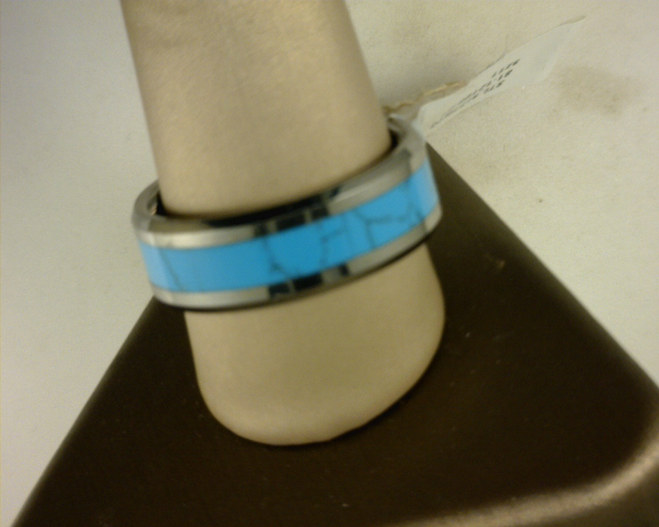 Steel Revolt SOUTHWEST is an 8mm ring with solid turquoise inlay.