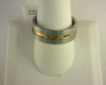 THORSTEN ZEUS Flat Brushed Finish Tungsten Carbide Ring with Rose Gold Plated Groove