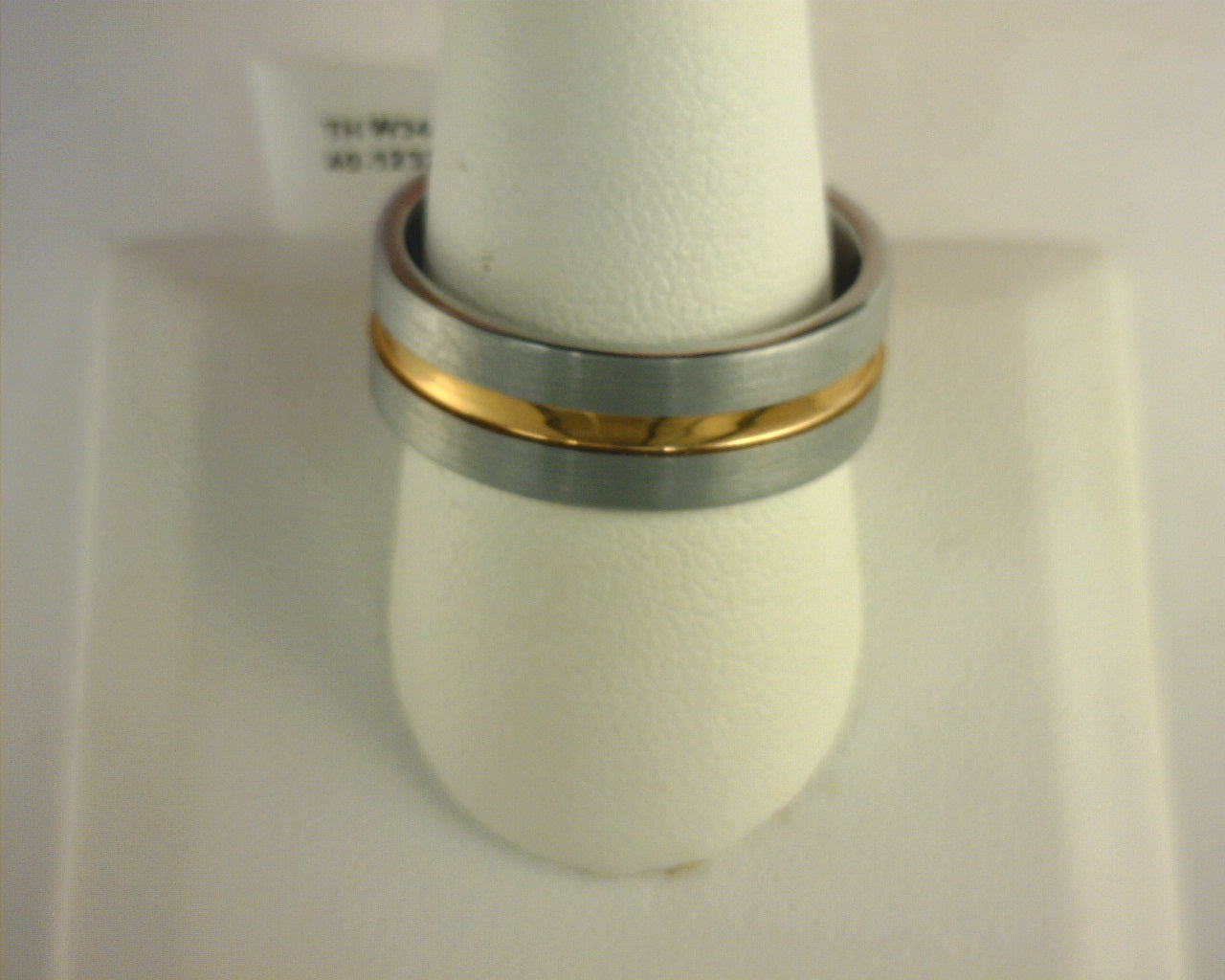 THORSTEN ZEUS Flat Brushed Finish Tungsten Carbide Ring with Rose Gold Plated Groove