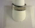 THORSTEN BUCK Polished Beveled Tungsten Carbide Men's Wedding Band with Ombre Deer Antler Inlay