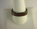 YUKON Beveled Black Ceramic Ring with Black Walnut Wood Inlay