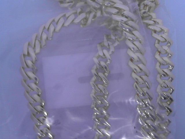 Monaco Chain 9mm Sterling Silver Gold Plated CZ